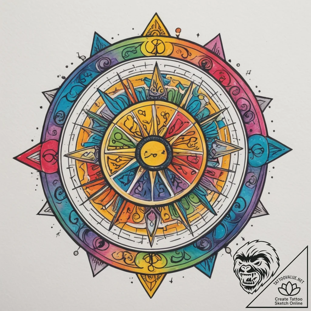 Tattoo sketch a stylized representation of th... - tattoo sketch (№1754592896_0, 07.08.2025 18:54) — tattoovalue.net