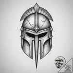 Tattoo sketch a stylized spartan helmet with… – tattoo sketch (№1754593491_0, 07.08.2025 19:04) — tattoovalue.net