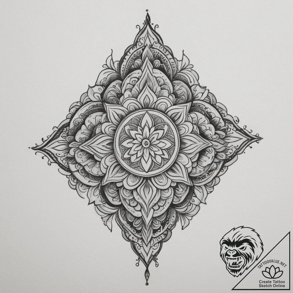 Tattoo sketch an intricate mosaic pattern in... - tattoo sketch (№1754593687_0, 07.08.2025 19:08) — tattoovalue.net
