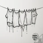 A person hanging laundry on a clothesline on… – tattoo sketch (№1754595274_0, 07.08.2025 19:34) — tattoovalue.net