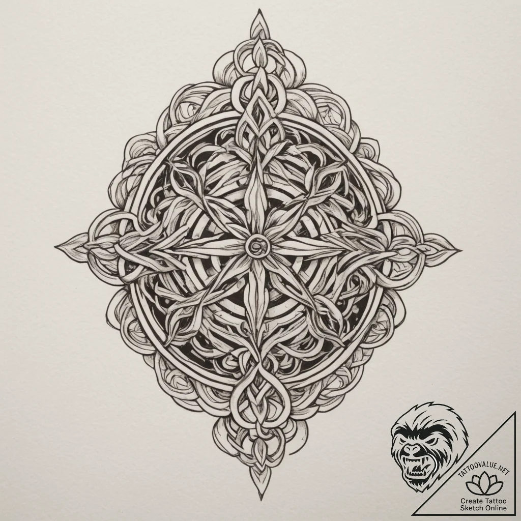 Tattoo design a strong, protective knotwork p... - tattoo sketch (№1754596858_0, 07.08.2025 20:00) — tattoovalue.net