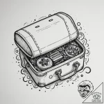 Tattoo sketch a stylized bag of holding overf… – tattoo sketch (№1754603528_0, 07.08.2025 21:52) — tattoovalue.net