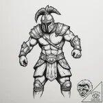 Gladiator, tattoo drawing outline, rough sket… – tattoo sketch (№1754603734_0, 07.08.2025 21:55) — tattoovalue.net