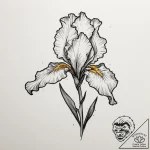 Iris, tattoo drawing outline, bold outlines,… – tattoo sketch (№1754606530_0, 07.08.2025 22:42) — tattoovalue.net