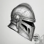 Tattoo design a knight’s helmet with a subtle… – tattoo sketch (№1754608341_0, 07.08.2025 23:12) — tattoovalue.net