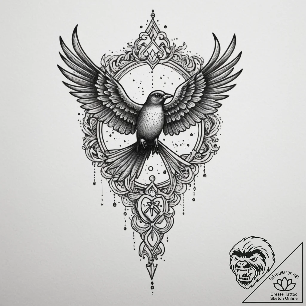 Tattoo sketch a stylized "escape key" with a... - tattoo sketch (№1754608546_0, 07.08.2025 23:15) — tattoovalue.net