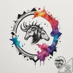 Tattoo sketch a watercolor nebula shaping its… – tattoo sketch (№1754610169_0, 07.08.2025 23:42) — tattoovalue.net