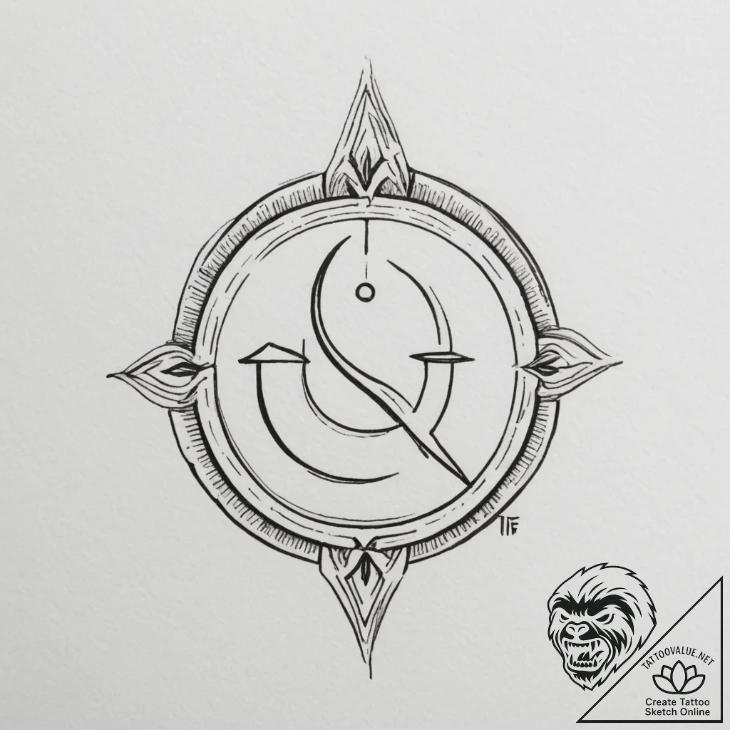 Tattoo design a minimalist 'quest log' symbol... - tattoo sketch (№1754612191_0, 08.08.2025 00:16) — tattoovalue.net