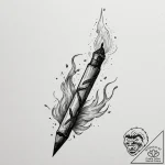 A burnt matchstick, smoke still curling from… – tattoo sketch (№1754612391_0, 08.08.2025 00:19) — tattoovalue.net