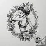 Tattoo sketch a small, graceful dancer’s silh… – tattoo sketch (№1754612591_0, 08.08.2025 00:23) — tattoovalue.net