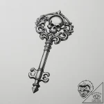 A skeleton key – tattoo sketch (№1754612797_0, 08.08.2025 00:26) — tattoovalue.net