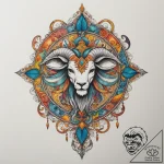 Tattoo sketch a zodiac glyph where half is cl… – tattoo sketch (№1754612998_0, 08.08.2025 00:29) — tattoovalue.net