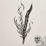A burnt matchstick, smoke still curling from… – tattoo sketch (№1754613396_0, 08.08.2025 00:36) — tattoovalue.net