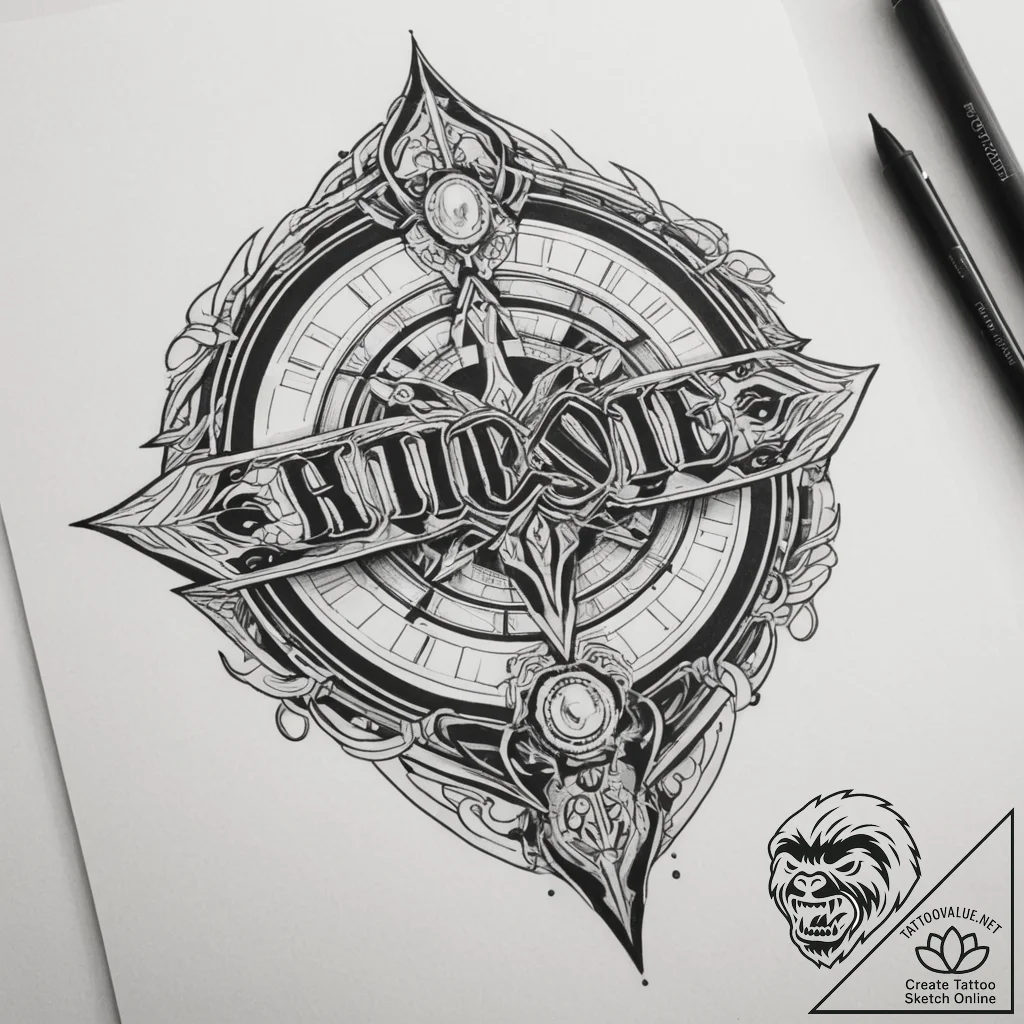 Tattoo design a glowing "hit point" counter i... - tattoo sketch (№1754613799_0, 08.08.2025 00:43) — tattoovalue.net