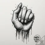 Tattoo sketch a clenched fist made of stylize… – tattoo sketch (№1754615014_0, 08.08.2025 01:03) — tattoovalue.net