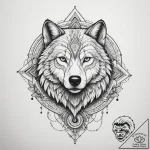 Tattoo sketch: a geometric mandala incorporat… – tattoo sketch (№1754615828_0, 08.08.2025 01:17) — tattoovalue.net