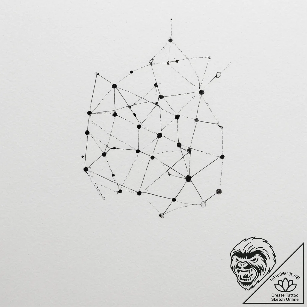 Tattoo sketch a small dotwork constellation r... - tattoo sketch (№1754616229_0, 08.08.2025 01:23) — tattoovalue.net