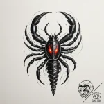 Tattoo design a scorpio scorpion made of obsi… – tattoo sketch (№1754617034_0, 08.08.2025 01:37) — tattoovalue.net