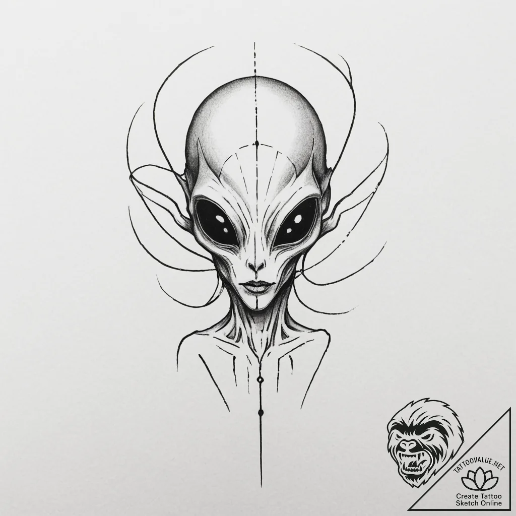Tattoo design an abstract alien language or s... - tattoo sketch (№1754618637_0, 08.08.2025 02:03) — tattoovalue.net