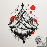 A mountain range symbol, artistic tattoo sket… – tattoo sketch (№1754621672_0, 08.08.2025 02:54) — tattoovalue.net