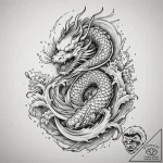 Tattoo design a powerful waterfall, constant… – tattoo sketch (№1754622277_0, 08.08.2025 03:04) — tattoovalue.net