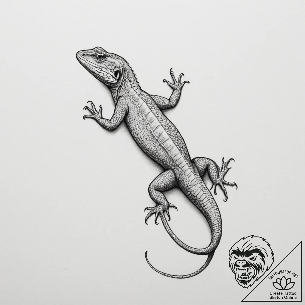 Lizard - tattoo sketch (№1754622683_0, 08.08.2025 03:11) — tattoovalue.net