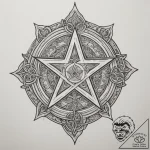 Pentagram, tattoo sketch design, clean lines,… – tattoo sketch (№1754622887_0, 08.08.2025 03:14) — tattoovalue.net