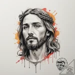 Jesus christ, ink illustration for tattoo, wa… – tattoo sketch (№1754623286_0, 08.08.2025 03:21) — tattoovalue.net