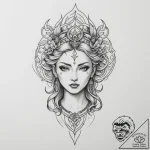 Fortune (goddess/symbol) – tattoo sketch (№1754623494_0, 08.08.2025 03:24) — tattoovalue.net