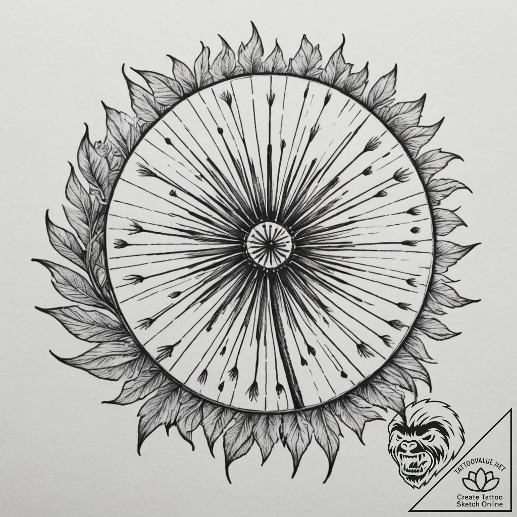 A dandelion clock (is there, but can be a clo... - tattoo sketch (№1754624115_0, 08.08.2025 03:35) — tattoovalue.net