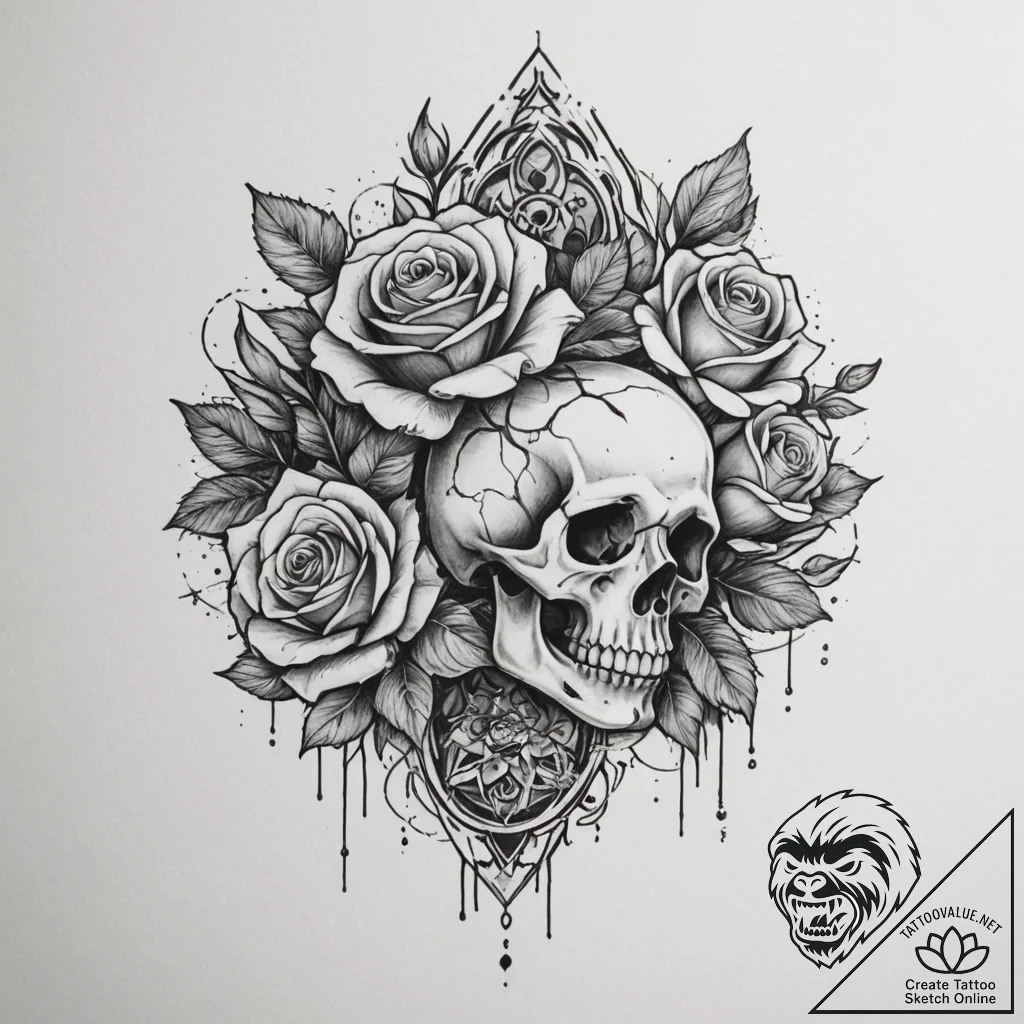 Tattoo design a texture of hardened concrete... - tattoo sketch (№1754624321_0, 08.08.2025 03:38) — tattoovalue.net