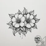 Tattoo design a half-flower on one partner, c… – tattoo sketch (№1754624521_0, 08.08.2025 03:42) — tattoovalue.net