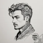 Tattoo sketch a strong, stoic profile of a ma… – tattoo sketch (№1754624718_0, 08.08.2025 03:45) — tattoovalue.net