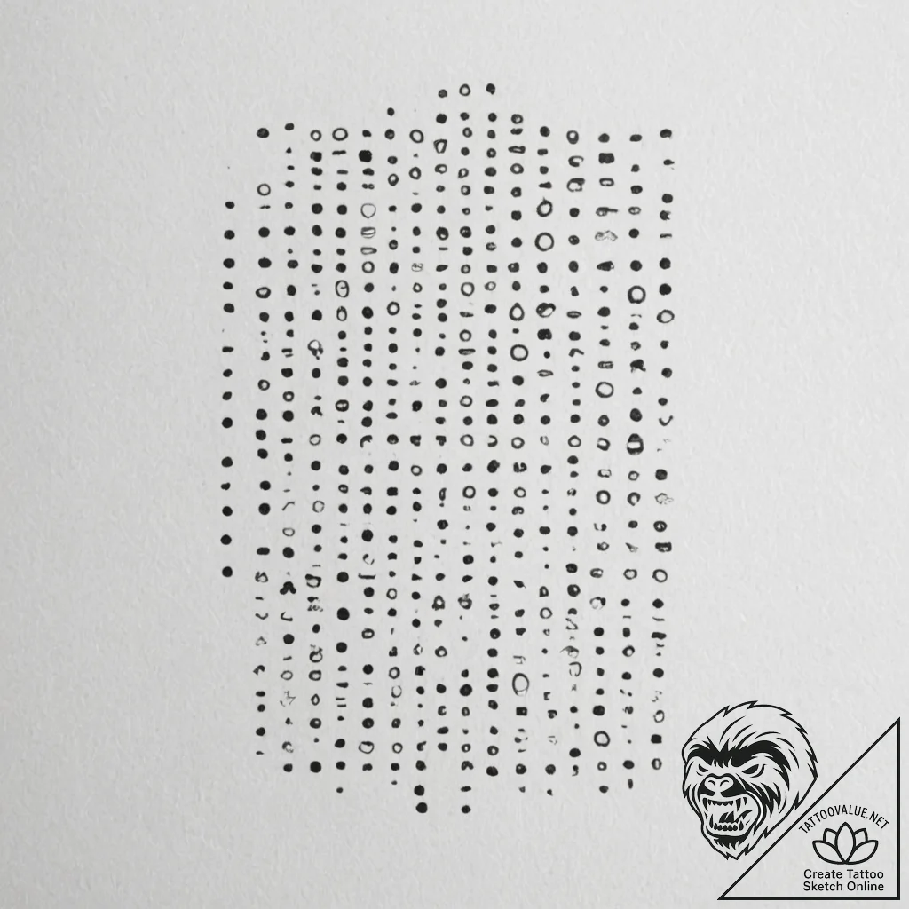 Tattoo design a hidden message in binary code... - tattoo sketch (№1754624918_0, 08.08.2025 03:48) — tattoovalue.net