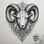 Tattoo sketch an aries ram’s head in intricat… – tattoo sketch (№1754625118_0, 08.08.2025 03:51) — tattoovalue.net