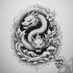 The abandoned, flooded hallways of a sunken s… – tattoo sketch (№1754626324_0, 08.08.2025 04:12) — tattoovalue.net