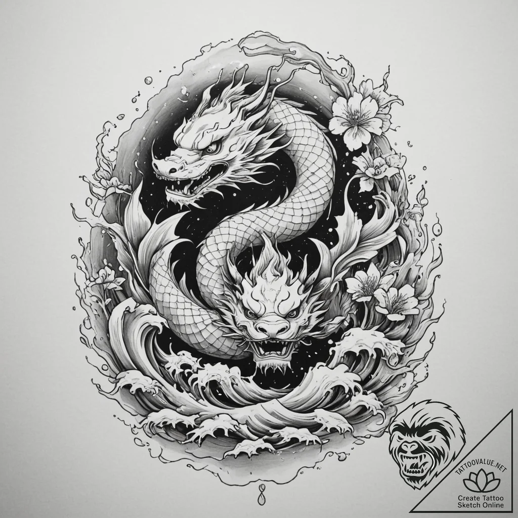 The abandoned, flooded hallways of a sunken s... - tattoo sketch (№1754626324_0, 08.08.2025 04:12) — tattoovalue.net
