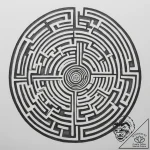 Tattoo sketch a labyrinth where the center is… – tattoo sketch (№1754627115_0, 08.08.2025 04:25) — tattoovalue.net
