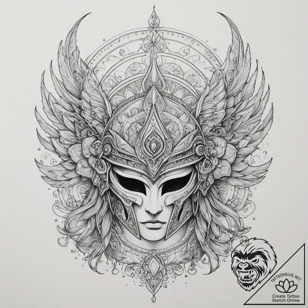 Tattoo sketch a stylized depiction of the cos... - tattoo sketch (№1754627512_0, 08.08.2025 04:31) — tattoovalue.net
