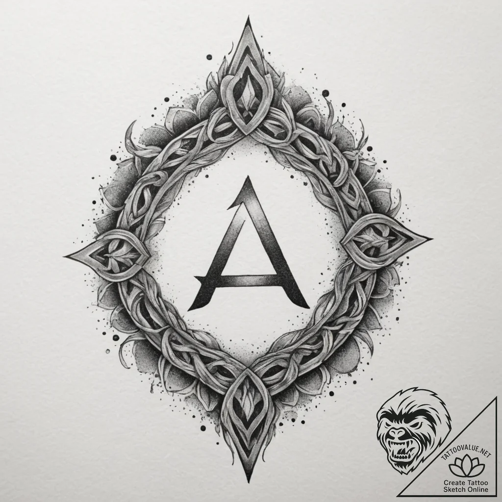 56. tattoo sketch: the rune "mir," emanating... - tattoo sketch (№1754627711_0, 08.08.2025 04:35) — tattoovalue.net