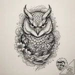 Owl, tattoo line art, irezumi japanese tattoo… – tattoo sketch (№1754629097_0, 08.08.2025 04:58) — tattoovalue.net