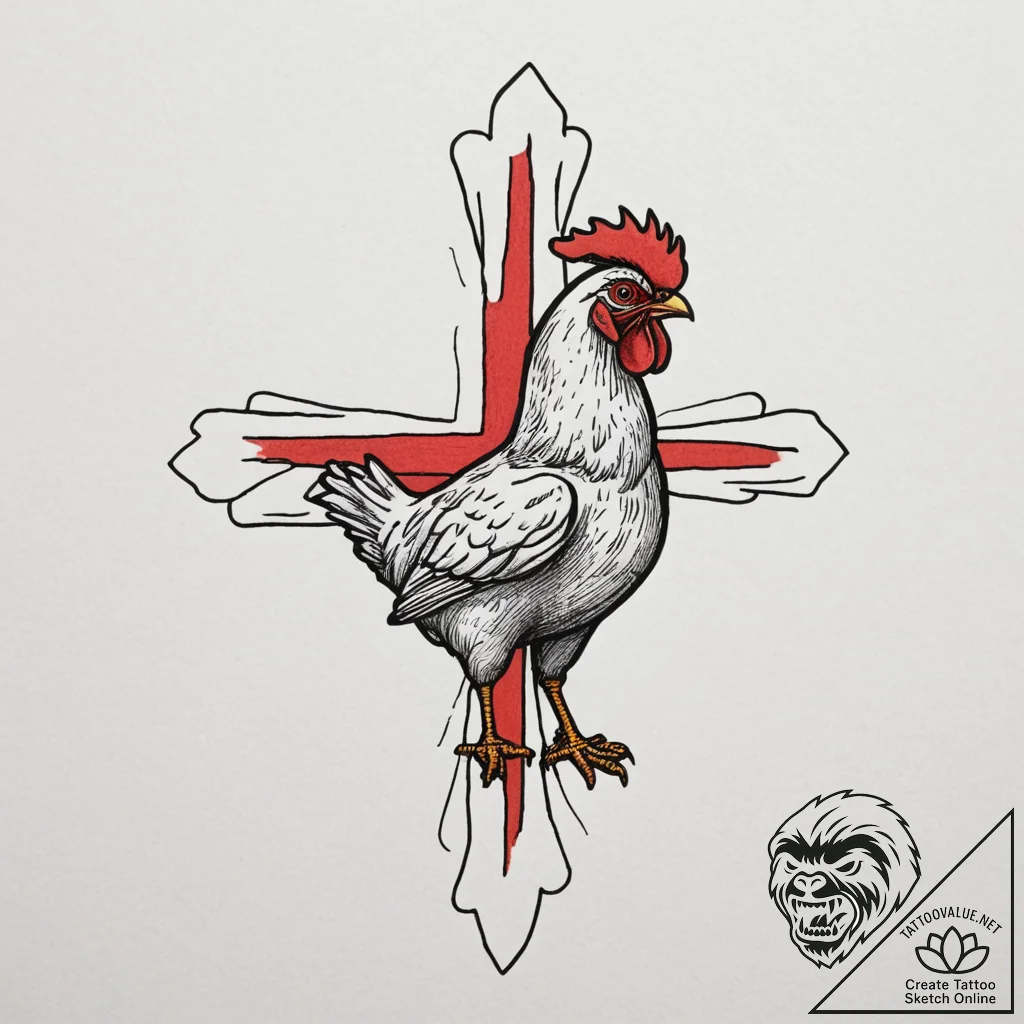 The los pollos hermanos logo, tattoo drawing... - tattoo sketch (№1754629295_0, 08.08.2025 05:01) — tattoovalue.net