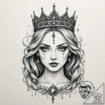 Tattoo design: a portrait of marzanna, with e… – tattoo sketch (№1754629888_0, 08.08.2025 05:11) — tattoovalue.net