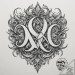 Tattoo design a stylized “noob” text crossed… – tattoo sketch (№1754630286_0, 08.08.2025 05:18) — tattoovalue.net