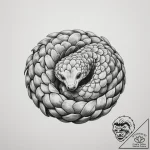 A pangolin curled up – tattoo sketch (№1754630484_0, 08.08.2025 05:21) — tattoovalue.net