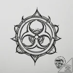 The biohazard symbol, tattoo drawing outline,… – tattoo sketch (№1754630682_0, 08.08.2025 05:24) — tattoovalue.net