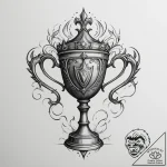 Tattoo design a stylized trophy cup with a un… – tattoo sketch (№1754630881_0, 08.08.2025 05:28) — tattoovalue.net