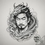 A tired but happy new father holding his slee… – tattoo sketch (№1754631476_0, 08.08.2025 05:37) — tattoovalue.net