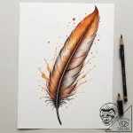 A burning feather, tattoo flash sheet design,… – tattoo sketch (№1754631873_0, 08.08.2025 05:44) — tattoovalue.net