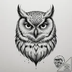 Tattoo design a watchful owl, eyes piercing,… – tattoo sketch (№1754632670_0, 08.08.2025 05:57) — tattoovalue.net
